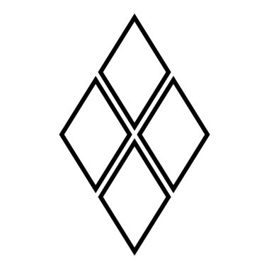 Rhombus Elmas Pastil Düz Simgesi Beyaz Arkaplanda İzole Edildi