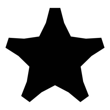 Soyut Yıldız Kabartması Düz Simgesi Beyaz Arkaplanda İzole Edildi