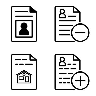 Doktor 1-2 Düz Simge Seti Beyaz Arkaplanda İzole Edildi