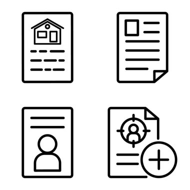 Doktor 1-2 Düz Simge Seti Beyaz Arkaplanda İzole Edildi