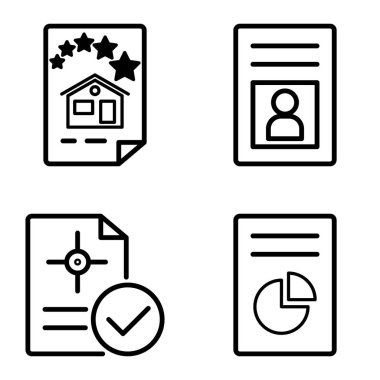 Doktor 1-2 Düz Simge Seti Beyaz Arkaplanda İzole Edildi