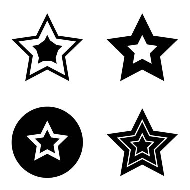 Yıldız Düz Simgesi Seti Beyaz Arkaplanda Ayrı Tutuldu