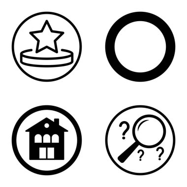 Daireler 1-2 Düz Simge Seti Beyaz Arkaplanda İzole Edildi