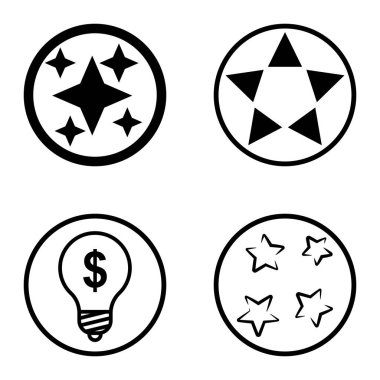 Daireler 1-2 Düz Simge Seti Beyaz Arkaplanda İzole Edildi