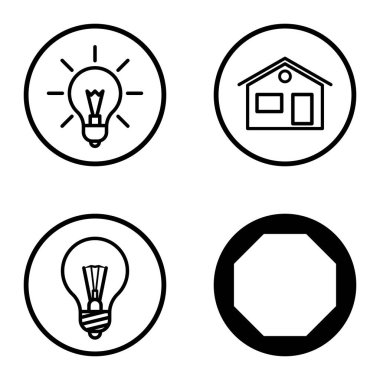 Daireler 1-2 Düz Simge Seti Beyaz Arkaplanda İzole Edildi