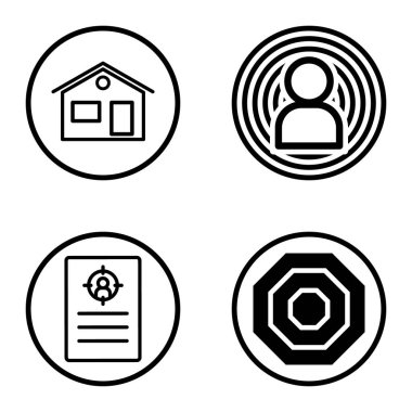 Daireler 1-2 Düz Simge Seti Beyaz Arkaplanda İzole Edildi