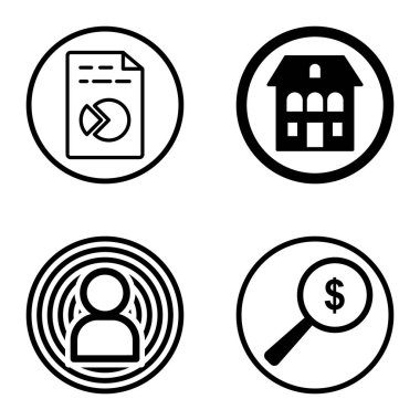 Daireler 1-2 Düz Simge Seti Beyaz Arkaplanda İzole Edildi