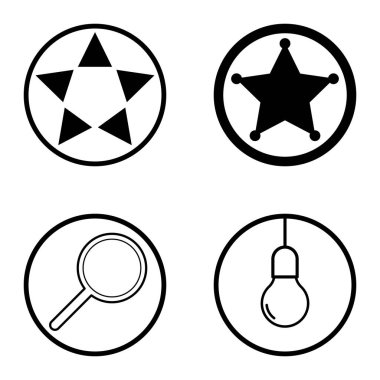 Daireler 1-2 Düz Simge Seti Beyaz Arkaplanda İzole Edildi