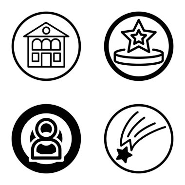 Daireler 1-2 Düz Simge Seti Beyaz Arkaplanda İzole Edildi