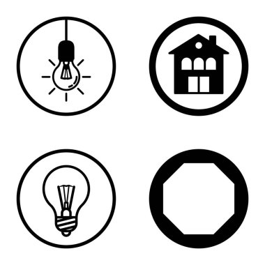 Daireler 1-2 Düz Simge Seti Beyaz Arkaplanda İzole Edildi