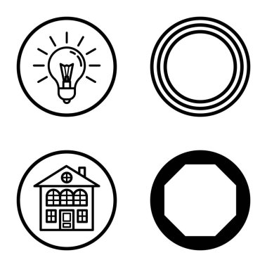 Daireler 1-2 Düz Simge Seti Beyaz Arkaplanda İzole Edildi