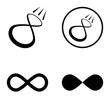 Sonsuz Düz Simge Seti Beyaz Arkaplanda İzole Edildi