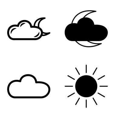 Hava Durumu Düz Simgesi Beyaz Arkaplanda İzole Edildi