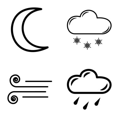 Hava Durumu Düz Simgesi Beyaz Arkaplanda İzole Edildi