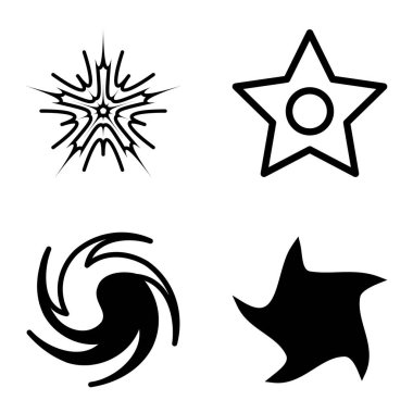 Yıldız2 Düz Simge Seti Beyaz Arkaplanda İzole Edildi