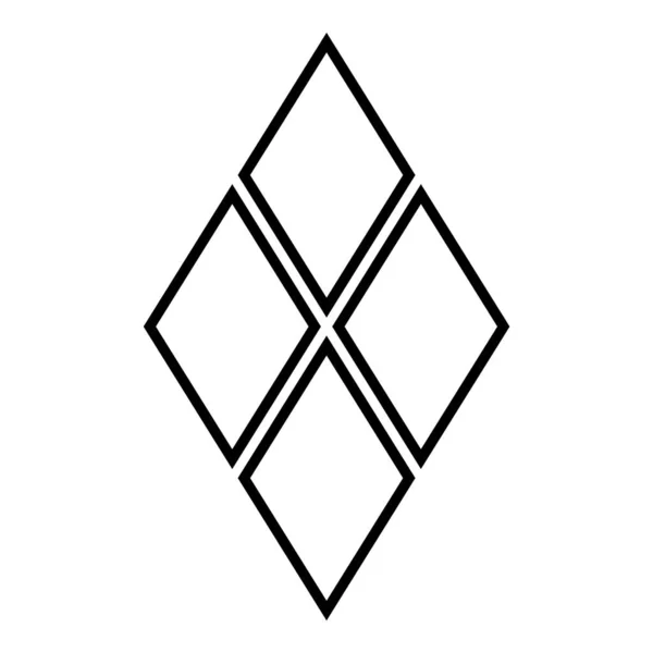Rhombus Diamond Lozenge Platt Ikonen Isolerad Vit Bakgrund — Stock vektor