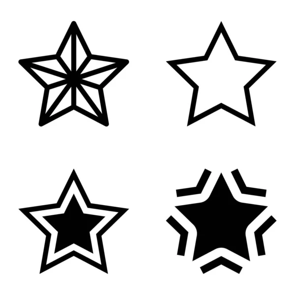 Stjärnor Platt Ikon Set Isolerad Vit Bakgrund — Stock vektor