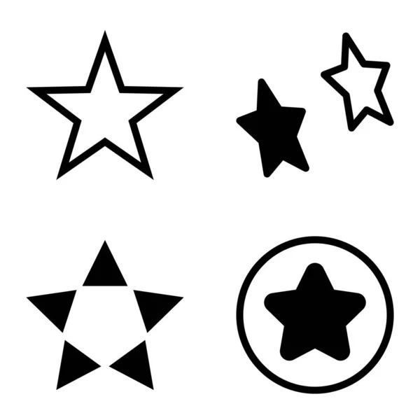 Stars Flat Icon Set Isoliert Auf Weißem Hintergrund — Stockvektor