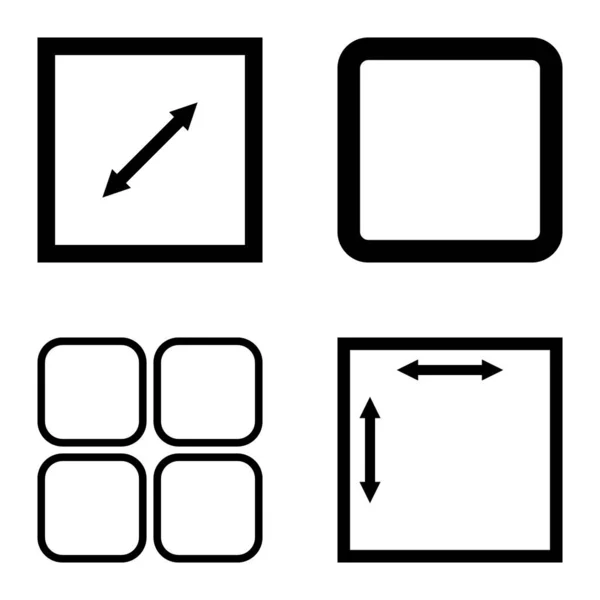 Quadratische Flache Symbole Isoliert Auf Weißem Hintergrund — Stockvektor