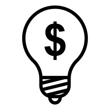 Ampul Fikri Düz Simgesi Beyaz Arkaplanda İzole Edildi