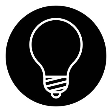 Ampul Fikri Düz Simgesi Beyaz Arkaplanda İzole Edildi