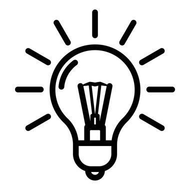 Ampul Fikri Düz Simgesi Beyaz Arkaplanda İzole Edildi