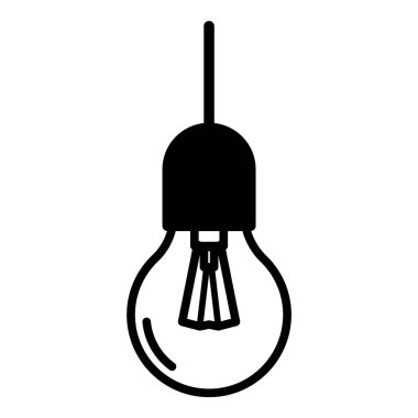 Ampul Fikri Düz Simgesi Beyaz Arkaplanda İzole Edildi