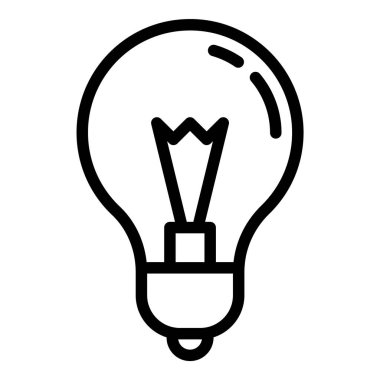 Ampul Fikri Düz Simgesi Beyaz Arkaplanda İzole Edildi