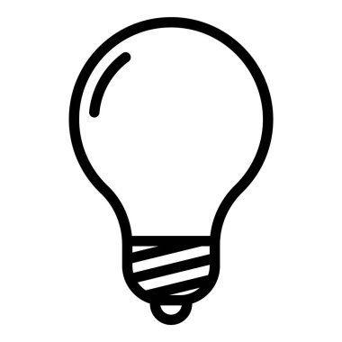 Ampul Fikri Düz Simgesi Beyaz Arkaplanda İzole Edildi