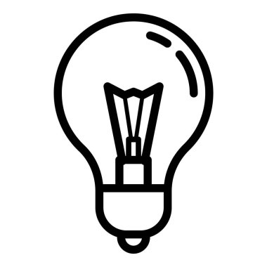 Ampul Fikri Düz Simgesi Beyaz Arkaplanda İzole Edildi