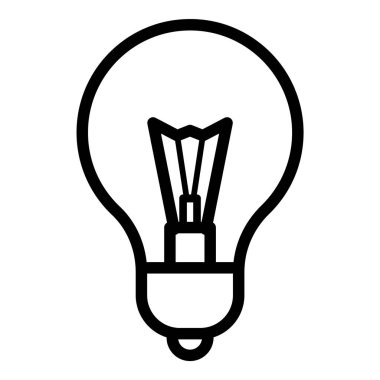 Ampul Fikri Düz Simgesi Beyaz Arkaplanda İzole Edildi