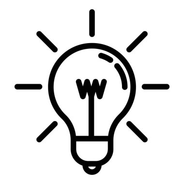 Ampul Fikri Düz Simgesi Beyaz Arkaplanda İzole Edildi