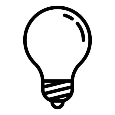 Ampul Fikri Düz Simgesi Beyaz Arkaplanda İzole Edildi