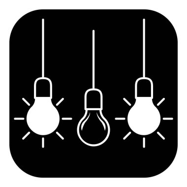 Ampul Fikri Düz Simgesi Beyaz Arkaplanda İzole Edildi