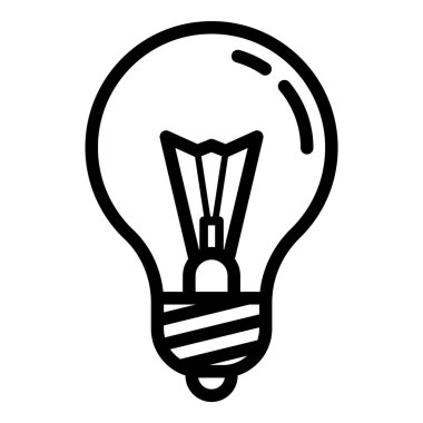 Ampul Fikri Düz Simgesi Beyaz Arkaplanda İzole Edildi