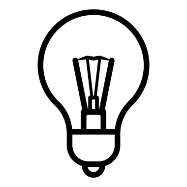 Ampul Fikri Düz Simgesi Beyaz Arkaplanda İzole Edildi