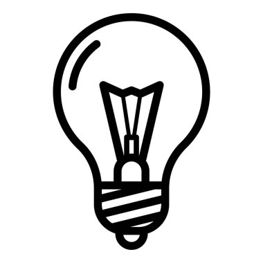 Ampul Fikri Düz Simgesi Beyaz Arkaplanda İzole Edildi