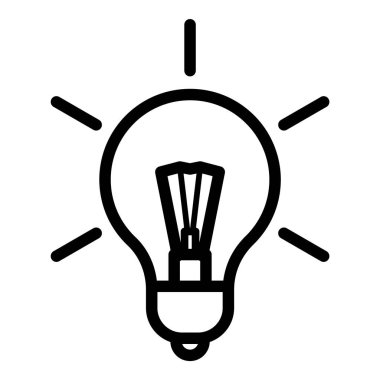 Ampul Fikri Düz Simgesi Beyaz Arkaplanda İzole Edildi