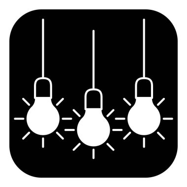 Ampul Fikri Düz Simgesi Beyaz Arkaplanda İzole Edildi