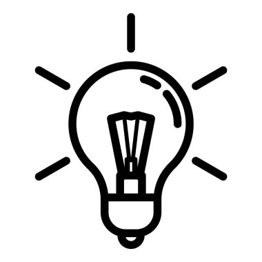 Ampul Fikri Düz Simgesi Beyaz Arkaplanda İzole Edildi