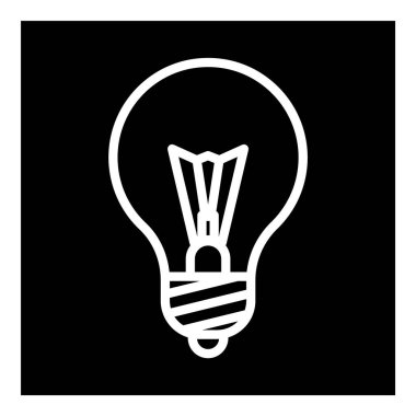 Ampul Fikri Düz Simgesi Beyaz Arkaplanda İzole Edildi