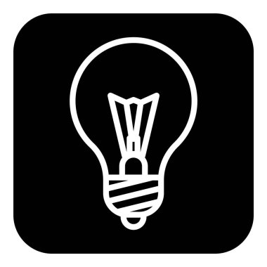 Ampul Fikri Düz Simgesi Beyaz Arkaplanda İzole Edildi