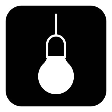 Ampul Fikri Düz Simgesi Beyaz Arkaplanda İzole Edildi