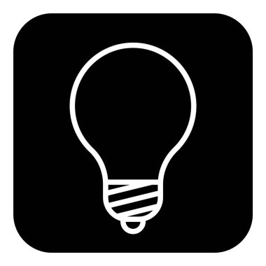 Ampul Fikri Düz Simgesi Beyaz Arkaplanda İzole Edildi