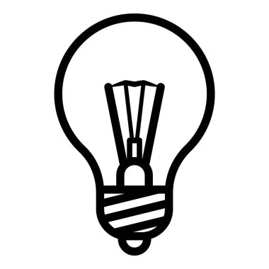 Ampul Fikri Düz Simgesi Beyaz Arkaplanda İzole Edildi