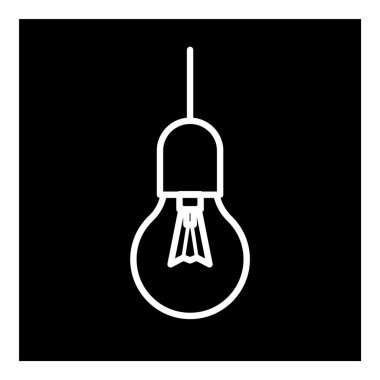Ampul Fikri Düz Simgesi Beyaz Arkaplanda İzole Edildi