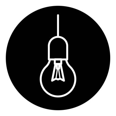 Ampul Fikri Düz Simgesi Beyaz Arkaplanda İzole Edildi