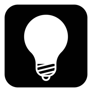 Ampul Fikri Düz Simgesi Beyaz Arkaplanda İzole Edildi