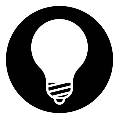 Ampul Fikri Düz Simgesi Beyaz Arkaplanda İzole Edildi