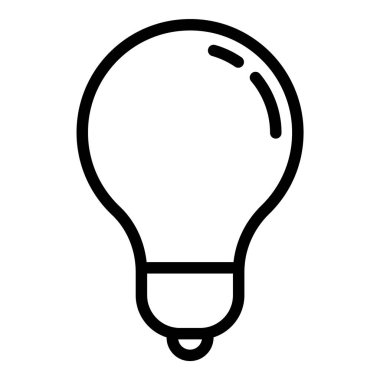 Ampul Fikri Düz Simgesi Beyaz Arkaplanda İzole Edildi